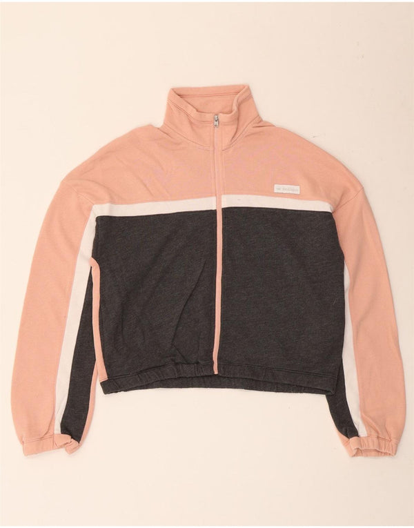 Hollister Womens Crop Trainingsanzug Top Jacke UK 10 Small Pink Colourblock