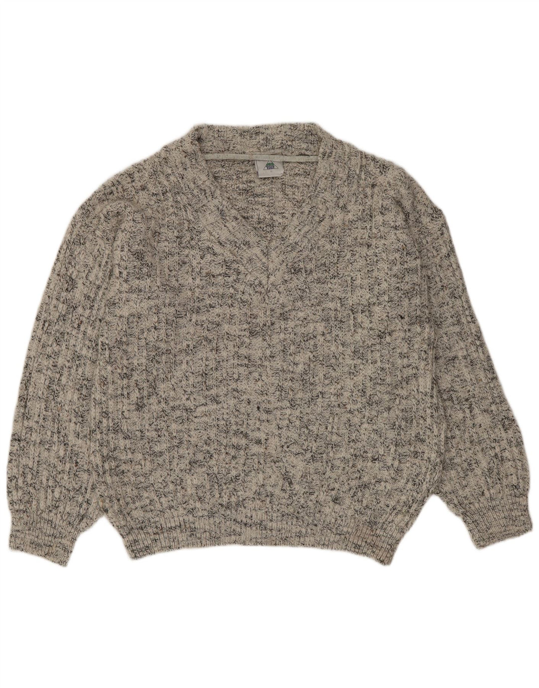 C&A Herren New Fast Pullover mit V-Ausschnitt Mittelgrau geflecktes Acryl