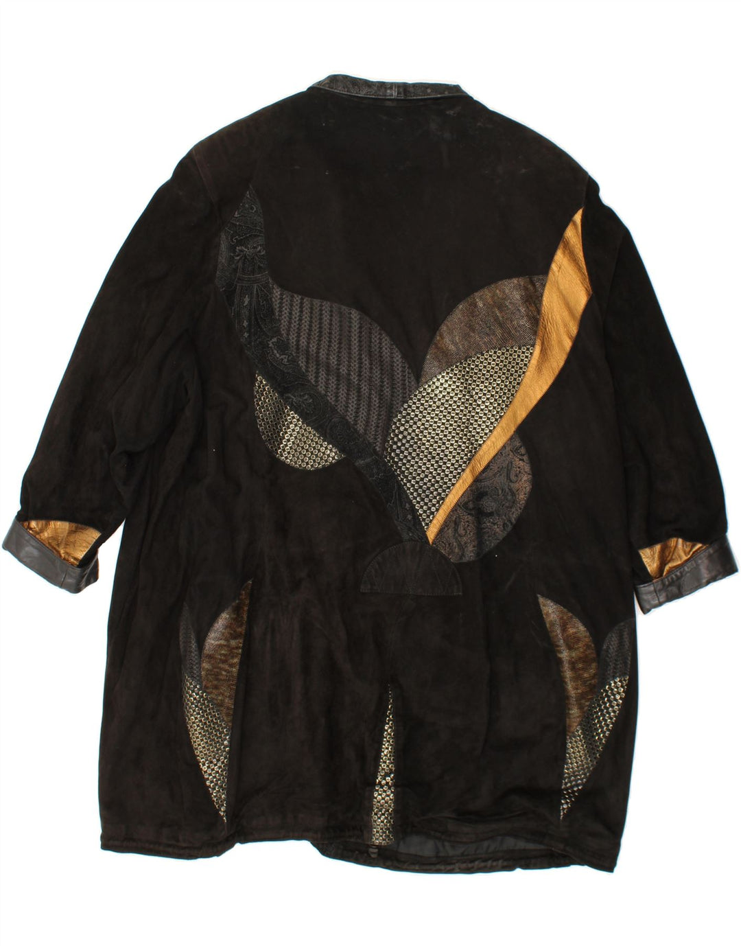 MELCHINGER Womens Oversized Coat EU 40 Medium Brown Colourblock Leather Vintage Melchinger and Second-Hand Melchinger from Messina Hembry 