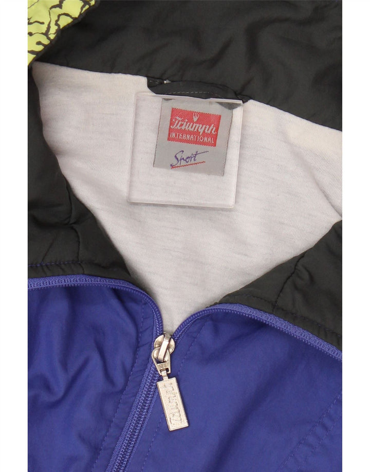 Triumph Herren-Trainingsanzugoberteil, XL, blaues Colourblock-Polyester