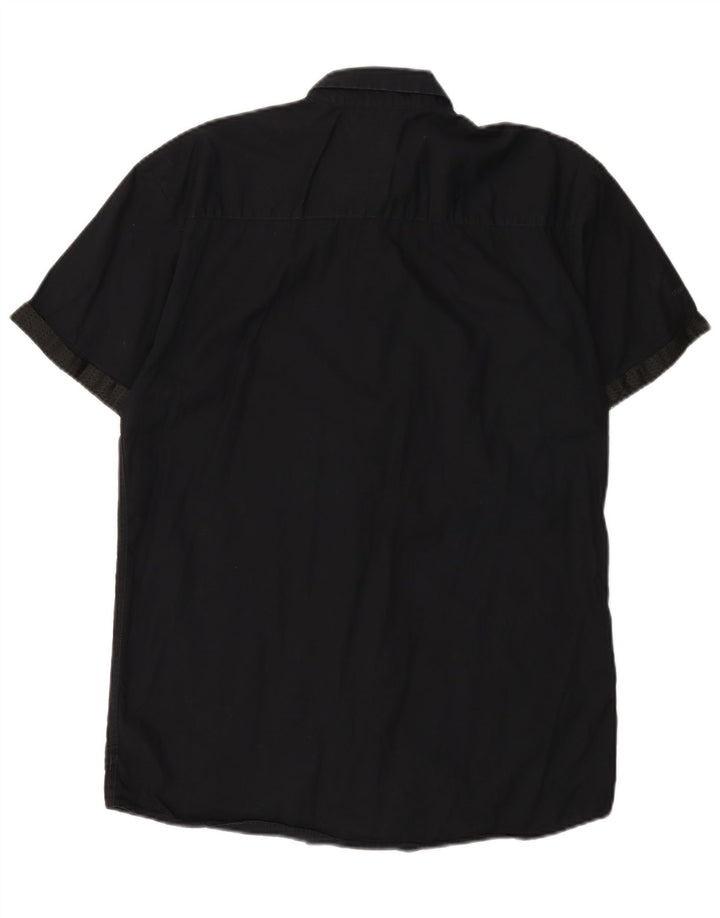 Jack & Jones Herren-Kurzarmhemd, groß, aus schwarzer Baumwolle