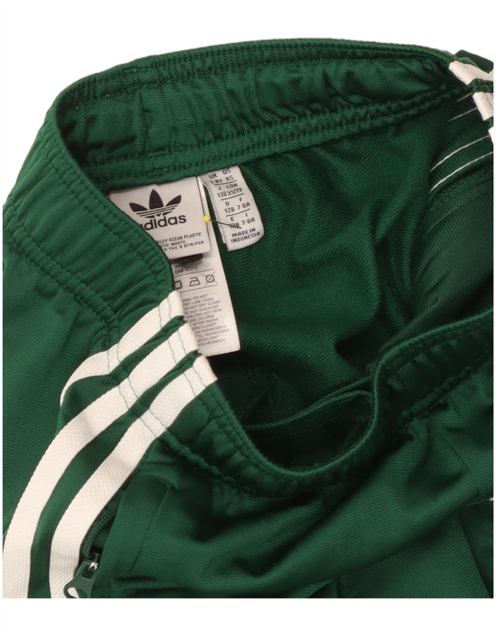 Adidas Jungen-Trainingshose, Jogginghose, 7–8 Jahre, grünes Polyester