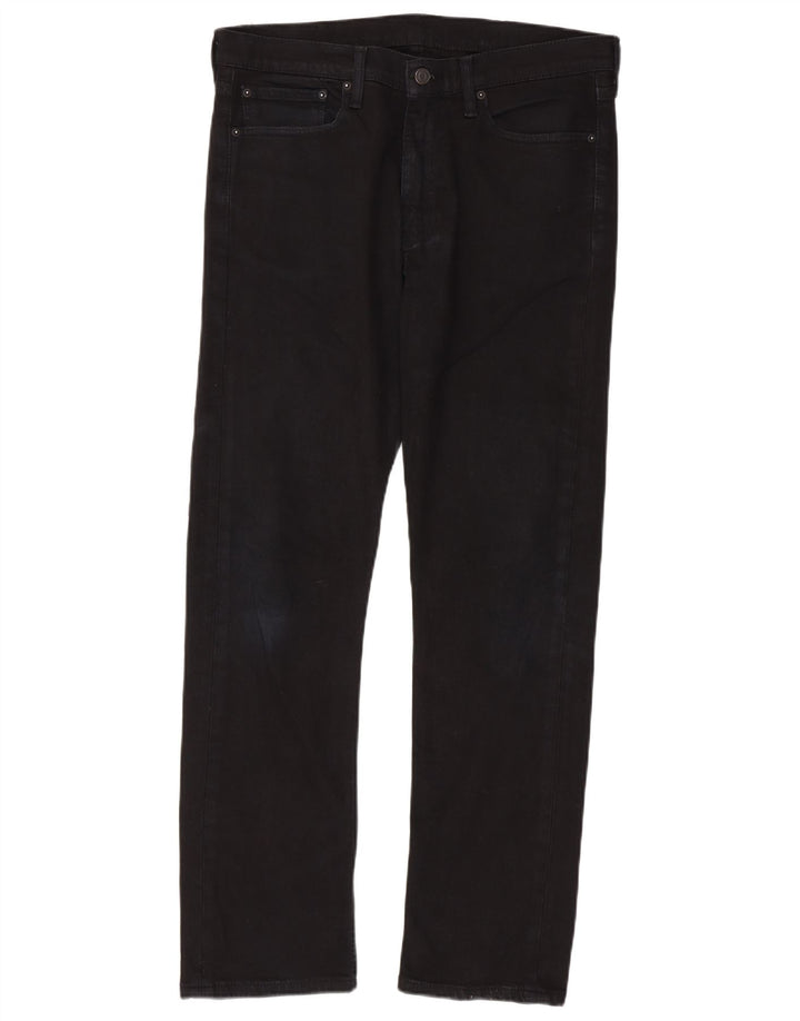 Levi's Herren 513 Slim Straight Jeans W34 L32 Schwarze Baumwolle