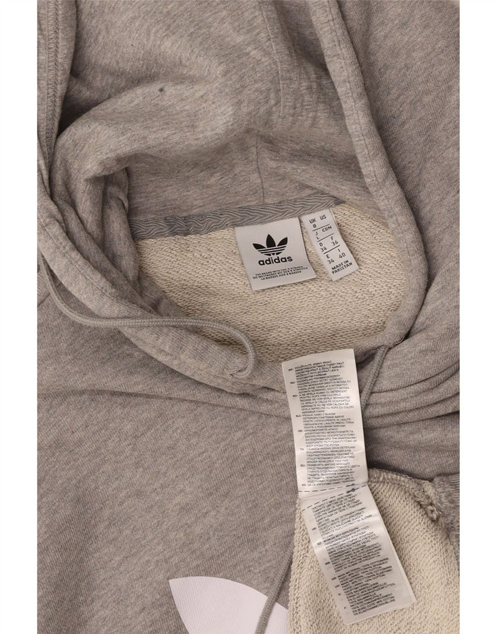 ADIDAS Damen-Pullover mit übergroßem grafischem Kapuzenpullover, Gr. 8, Größe S, Grau, Baumwolle