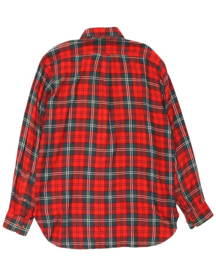 Les Copains Herren-Flanellhemd, Größe 43 17 XL, rot kariert