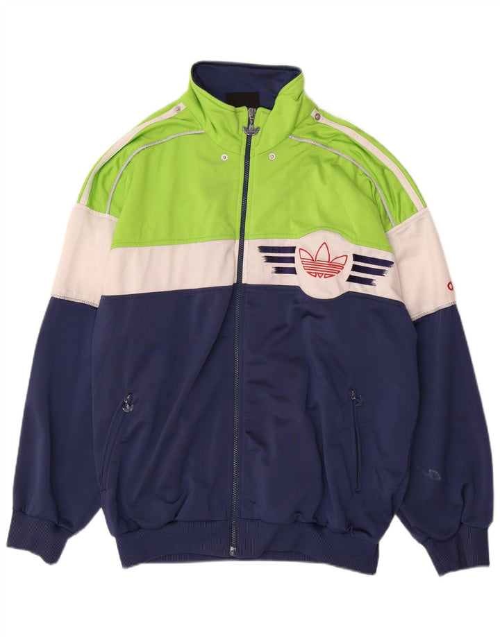 ADIDAS Herren-Trainingsanzug-Top-Jacke, UK 42/44, groß, Marineblau, Farbblock