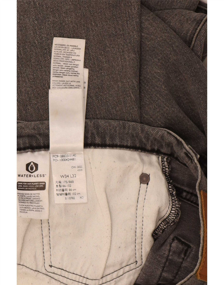Levi's Herren 512 Slim Tapered Jeans W34 L32 Graue Baumwolle