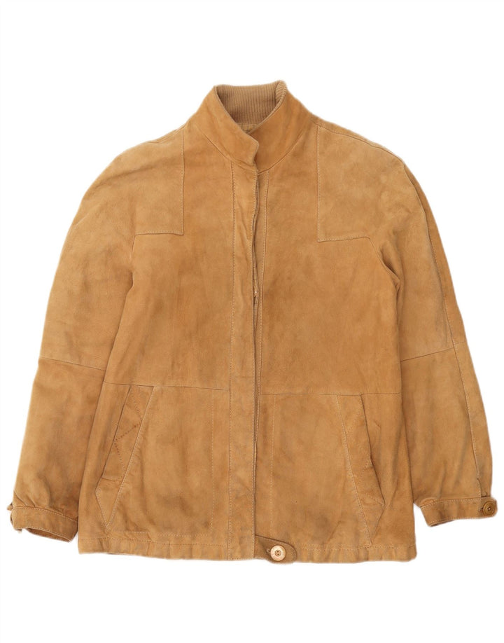 Vintage Damen Wildlederjacke IT 44 Medium Beige