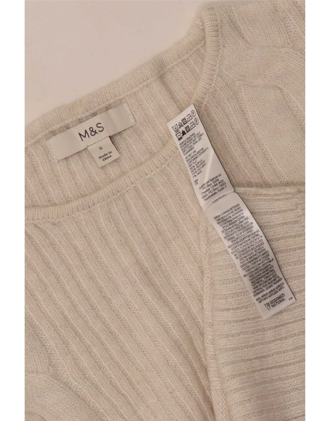 Marks & Spencer Damen-Pullover mit U-Boot-Ausschnitt, Gr. 10, Größe S, gebrochenes Weiß
