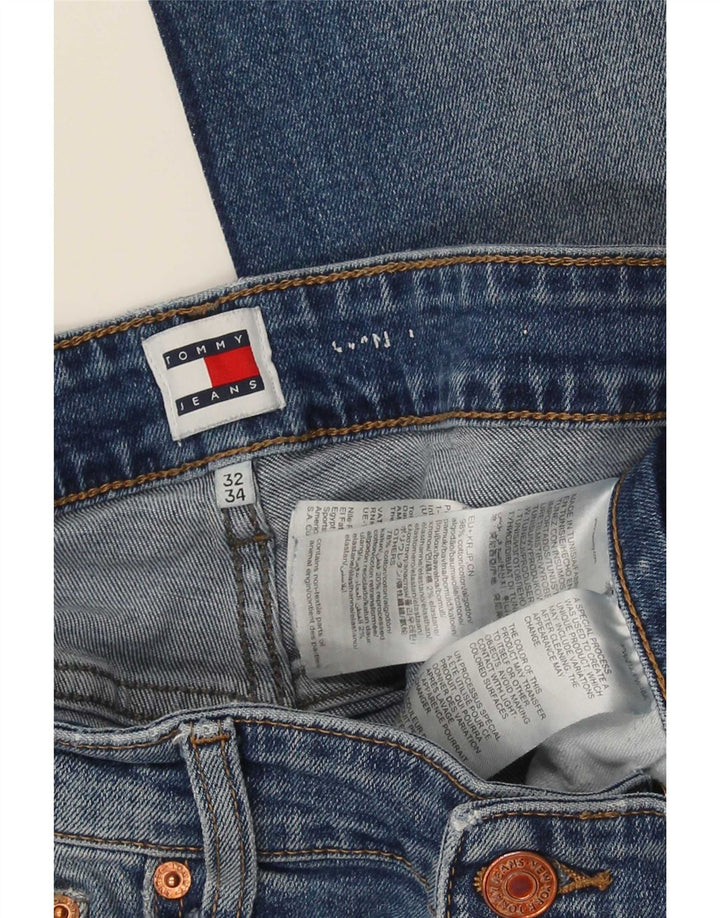 Tommy Hilfiger Herren Straight Jeans W32 L27 Blaue Baumwolle