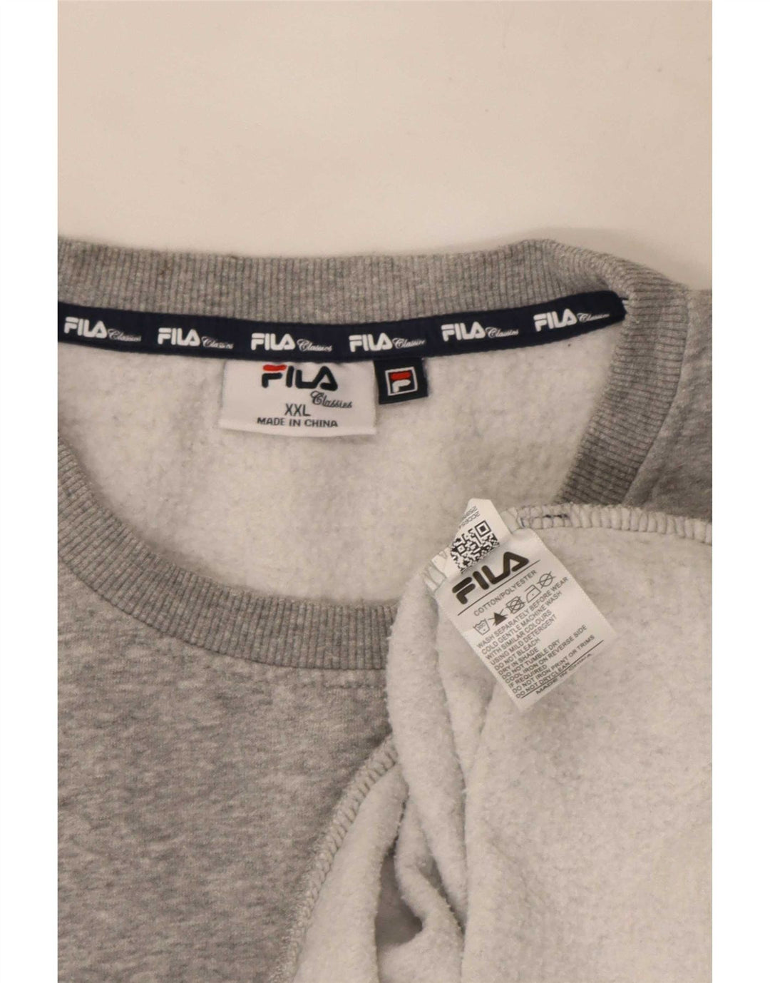 Fila Herren Sweatshirt Pullover 2XL Grau gefleckte Baumwolle