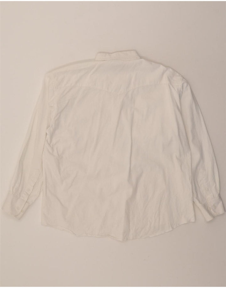 WRANGLER Mens Shirt Size 17 1/2 XL White Cotton Vintage Wrangler and Second-Hand Wrangler from Messina Hembry 