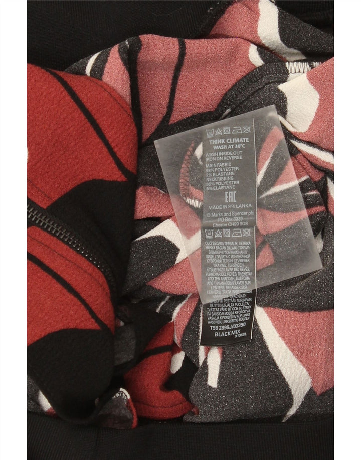 Marks & Spencer Damen Bomberjacke UK 12 Medium Black Floral Polyester