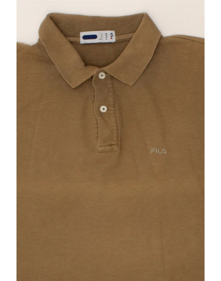 FILA Mens Polo Shirt IT 50 Medium Brown Cotton Vintage Fila and Second-Hand Fila from Messina Hembry 
