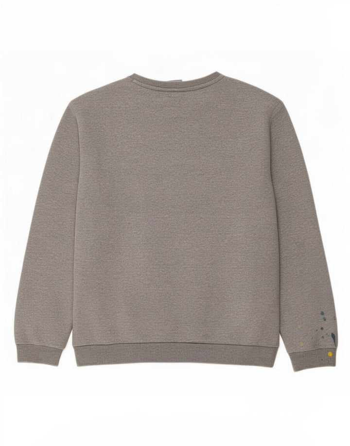 Puma Herren-Sweatshirt-Pullover, große grau gefleckte Baumwolle
