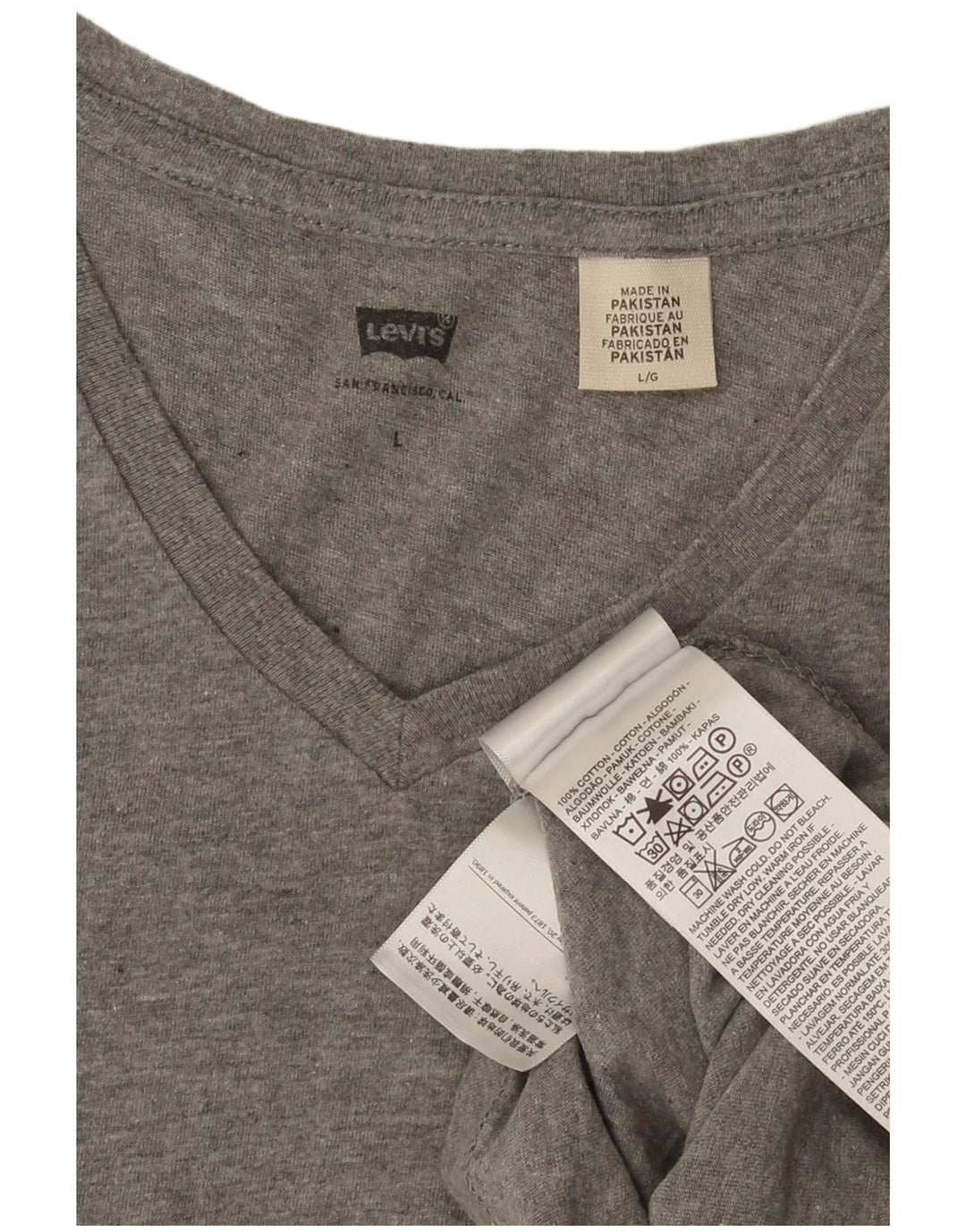 Levi's Herren-T-Shirt-Oberteil, groß, grau gefleckte Baumwolle