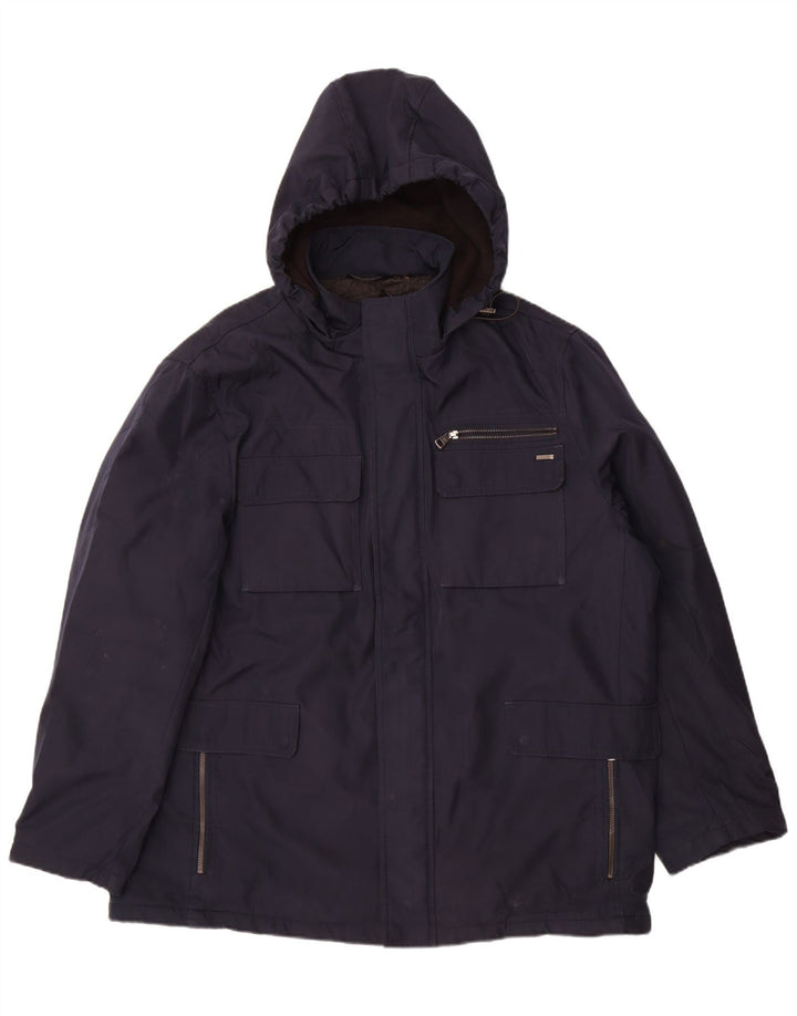 Calvin Klein Herren-Windbreakerjacke mit Kapuze, UK 42, XL, Marineblau, Polyester