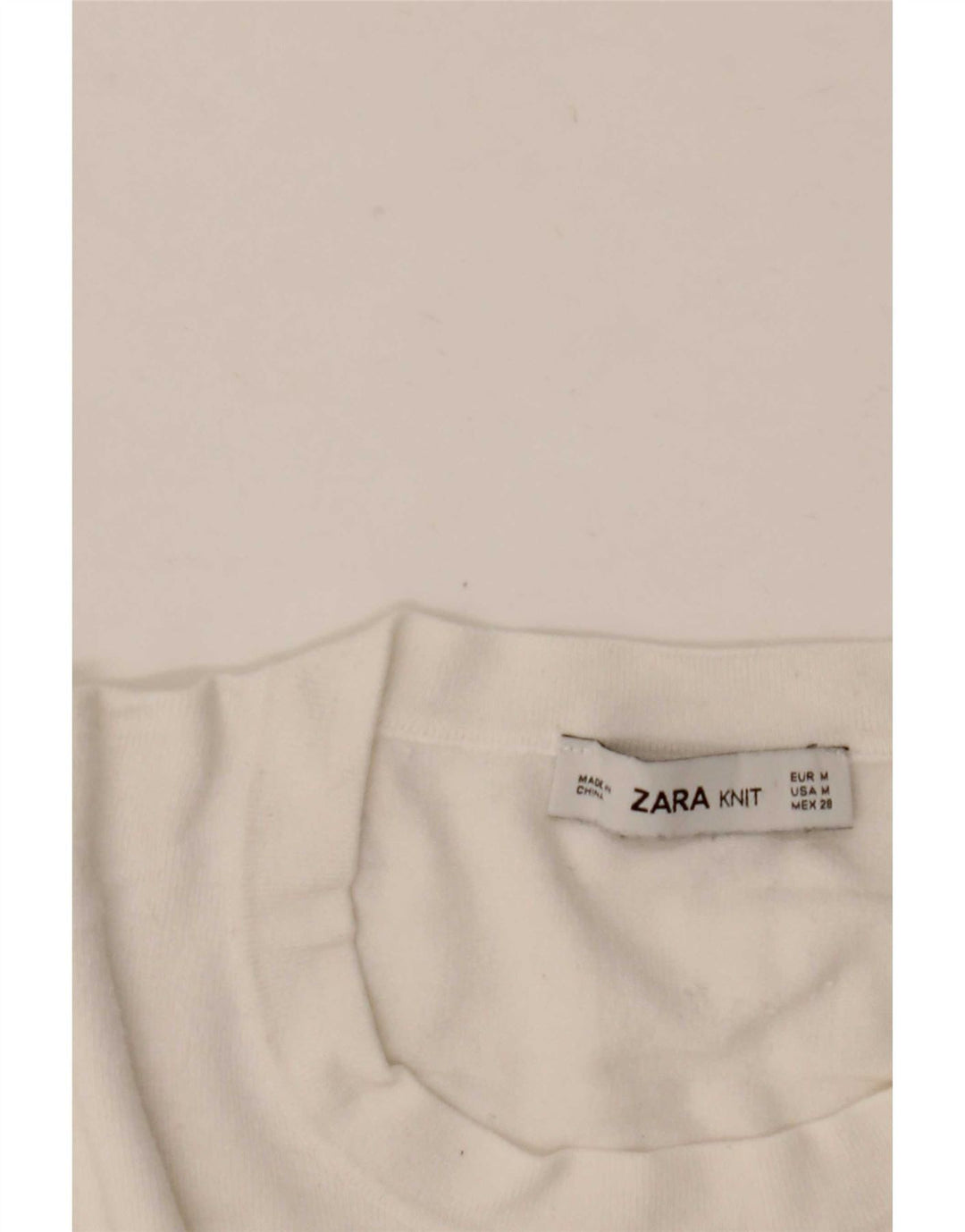 Zara Damen-Pullover mit Rundhalsausschnitt, Gr. 12, Mittelweiß