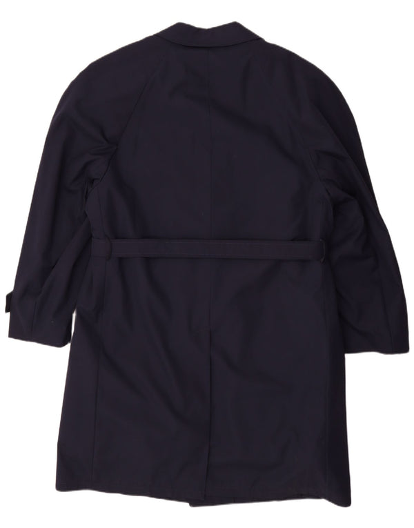 VINTAGE Mens Sherpa Overcoat UK 40 Large Navy Blue