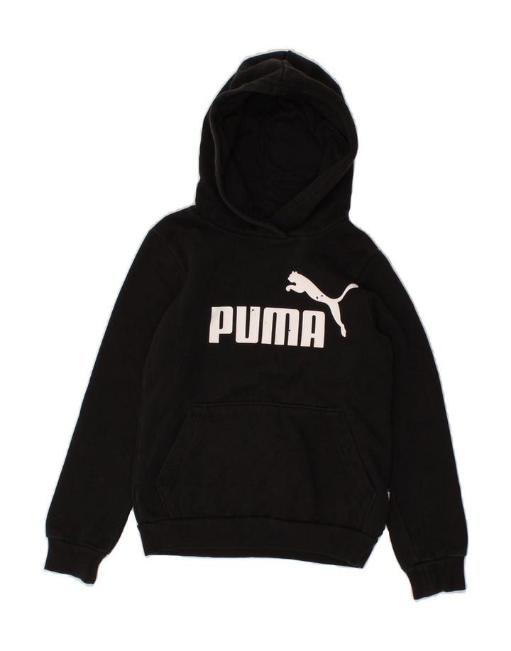 PUMA Boys Graphic Hoodie Jumper 9-10 Years Medium  Black Vintage Puma and Second-Hand Puma from Messina Hembry 