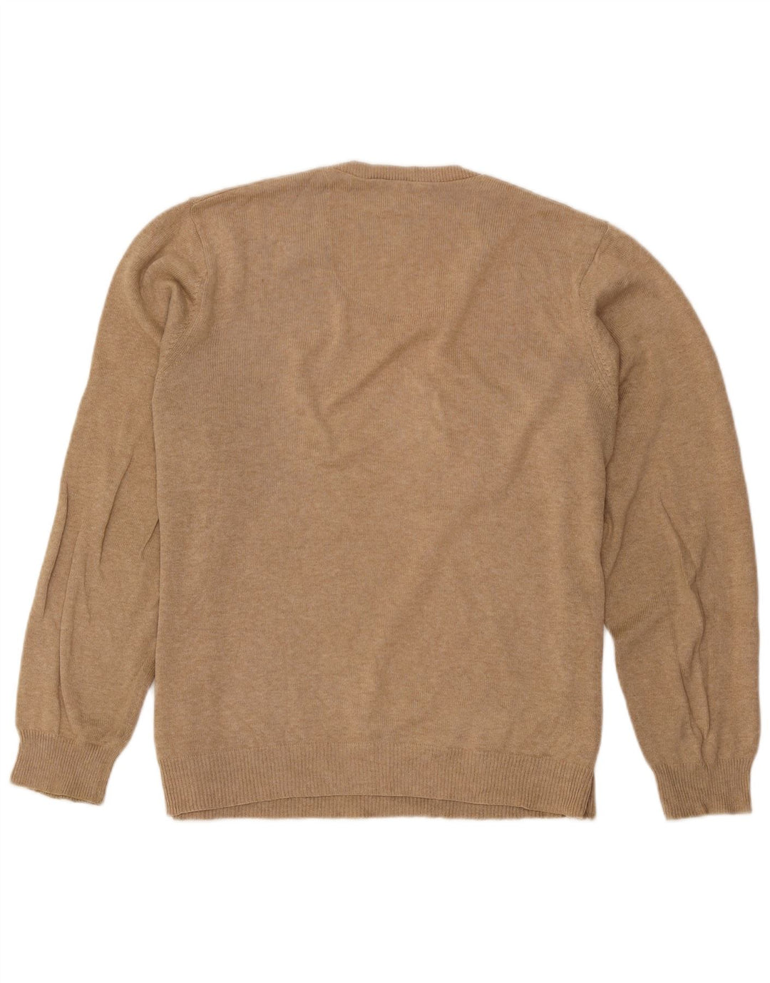 Marks & Spencer Herren-Pullover mit V-Ausschnitt, groß, beige Baumwolle