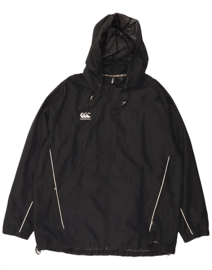 Canterbury Herren-Regenjacke mit Kapuze, UK 46 3XL, schwarzes Polyester