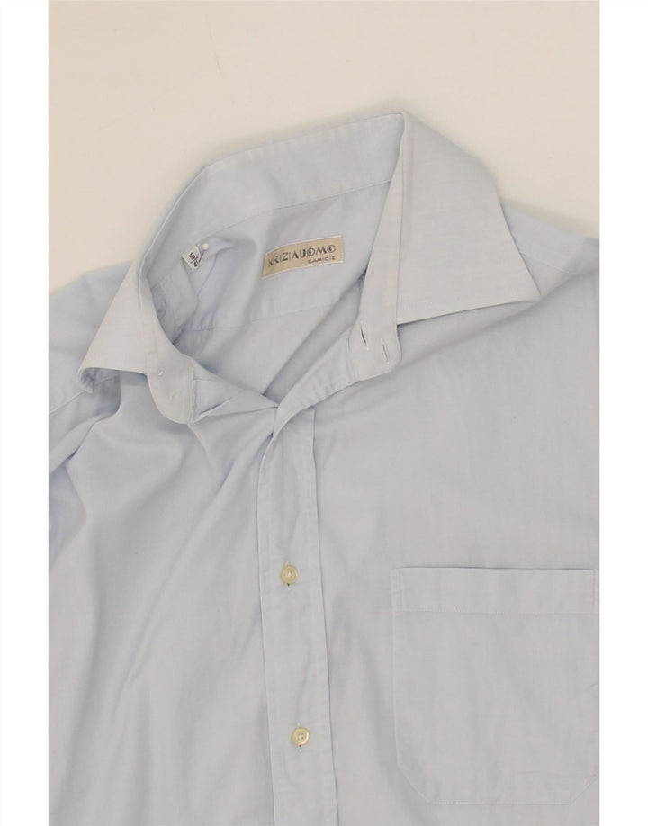 KRIZIA Mens Shirt Size 16 41 Medium Blue Cotton Vintage Krizia and Second-Hand Krizia from Messina Hembry 