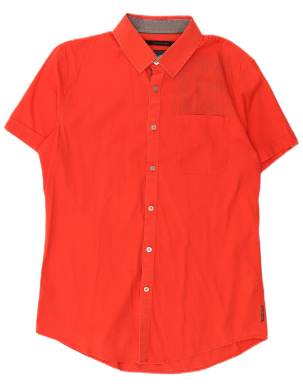 Calvin Klein Jeans Herren Graphic Short Sleeve Shirt Large Red Cotton