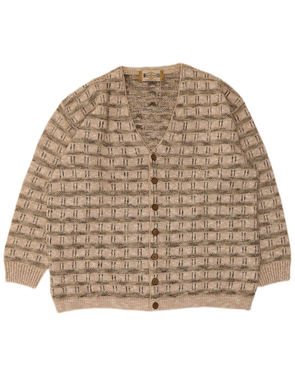 South Coast Herren-Strickjacke IT 54 XL Beige Geometrisches Acryl