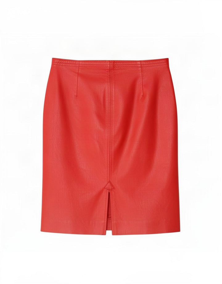 Vintage Damen Lederrock Groß W32 Rot