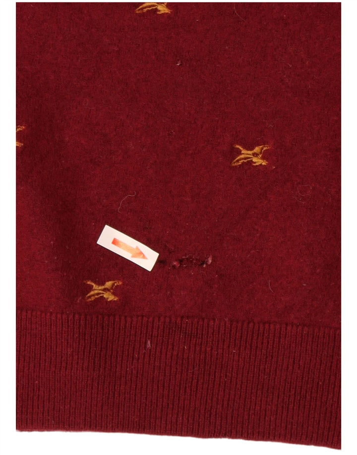 Carhartt Damen Pullover mit abstraktem Muster und Rundhalsausschnitt, Gr. 14, Rot