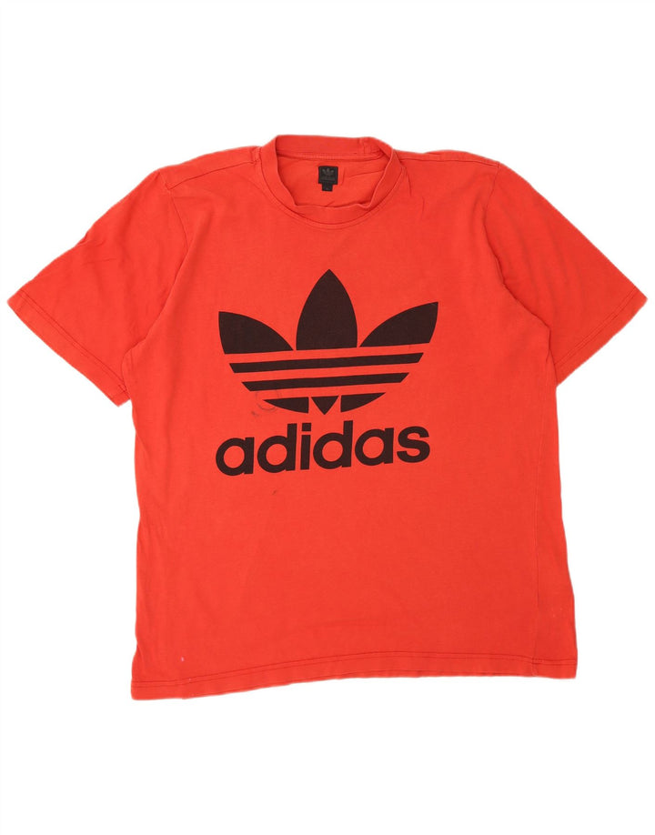 Adidas Herren Grafik T-Shirt Top Große rote Baumwolle