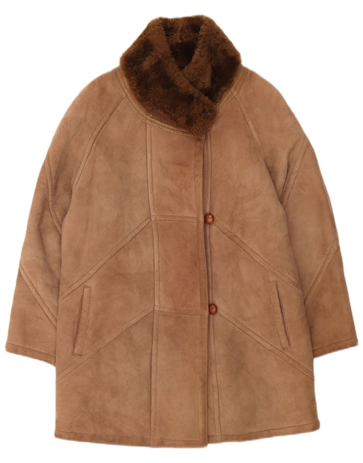 SMALBY Damen Übergroßer Lammfellmantel UK 18 XL Braun