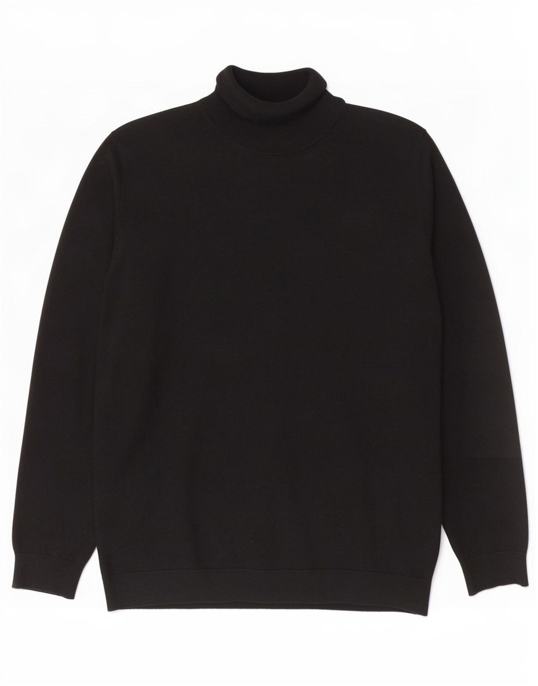 Marks & Spencer Rollkragenpullover für Herren, groß, aus schwarzer Baumwolle
