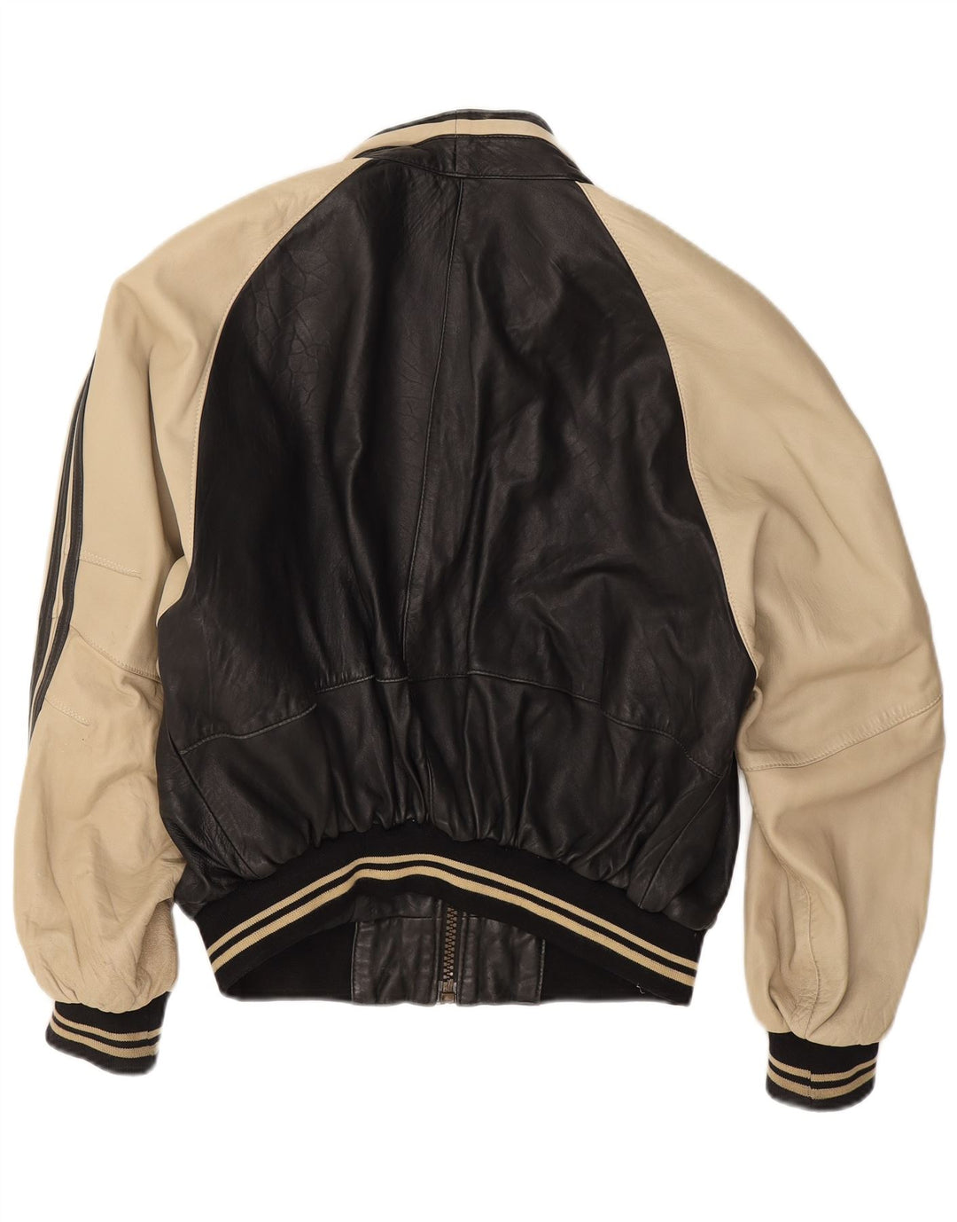 Vintage Herren Lederjacke UK 38 Mittelschwarzes Colourblock-Lammleder