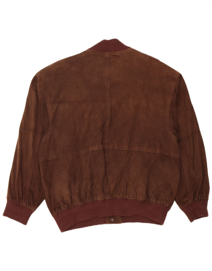 Franco Callegari Damen Wildleder Bomberjacke EU 44 XL Braunes Leder