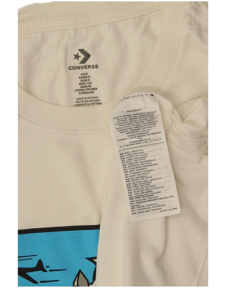 Converse Herren-T-Shirt mit Grafik, Größe S, weiße Baumwolle