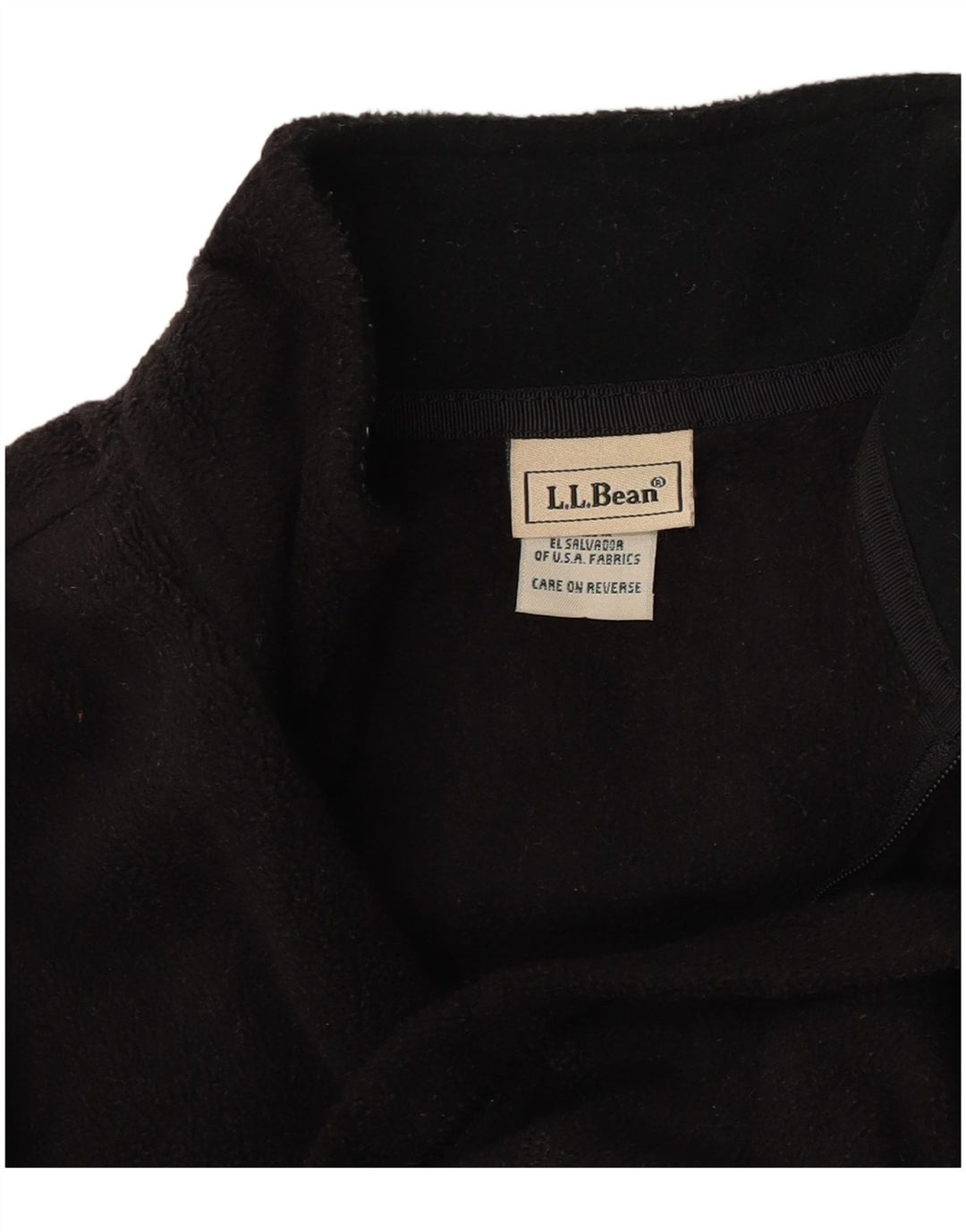 L.L.Bean Damen-Fleecepullover mit Reißverschluss am Hals, UK 10, Größe S, Schwarz, Polyester
