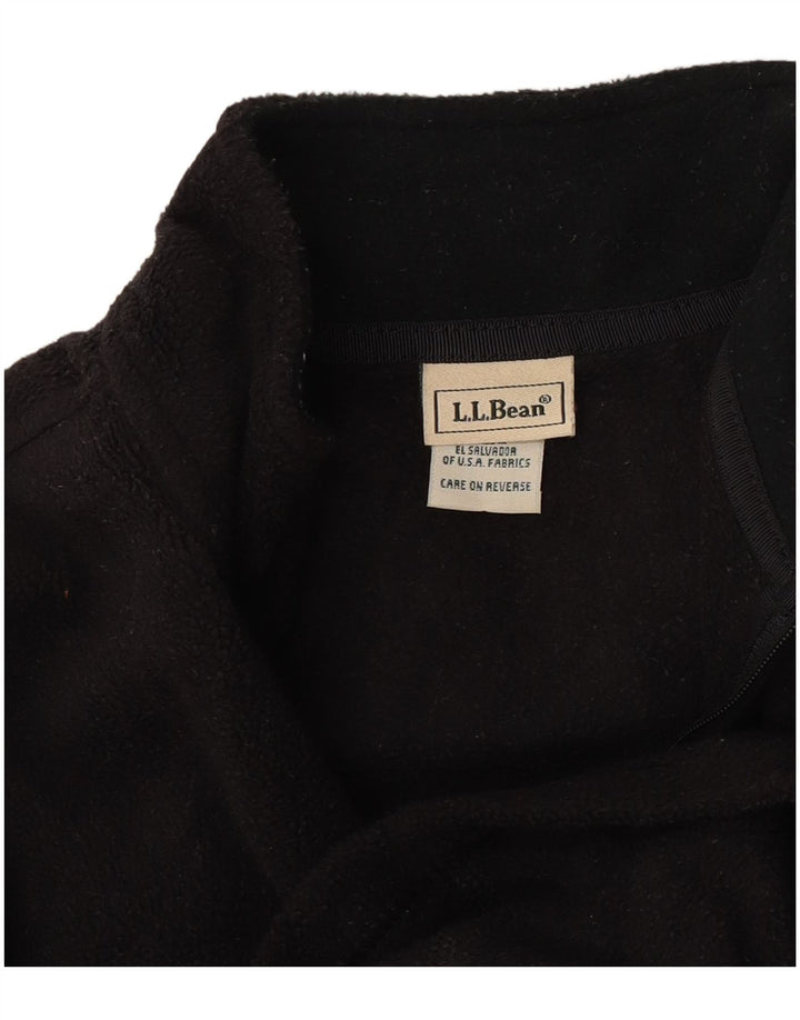L.L.Bean Damen-Fleecepullover mit Reißverschluss am Hals, UK 10, Größe S, Schwarz, Polyester