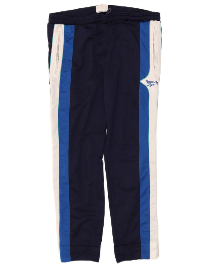 Reebok Herren-Trainingshose, groß, marineblau, Farbblock-Polyester