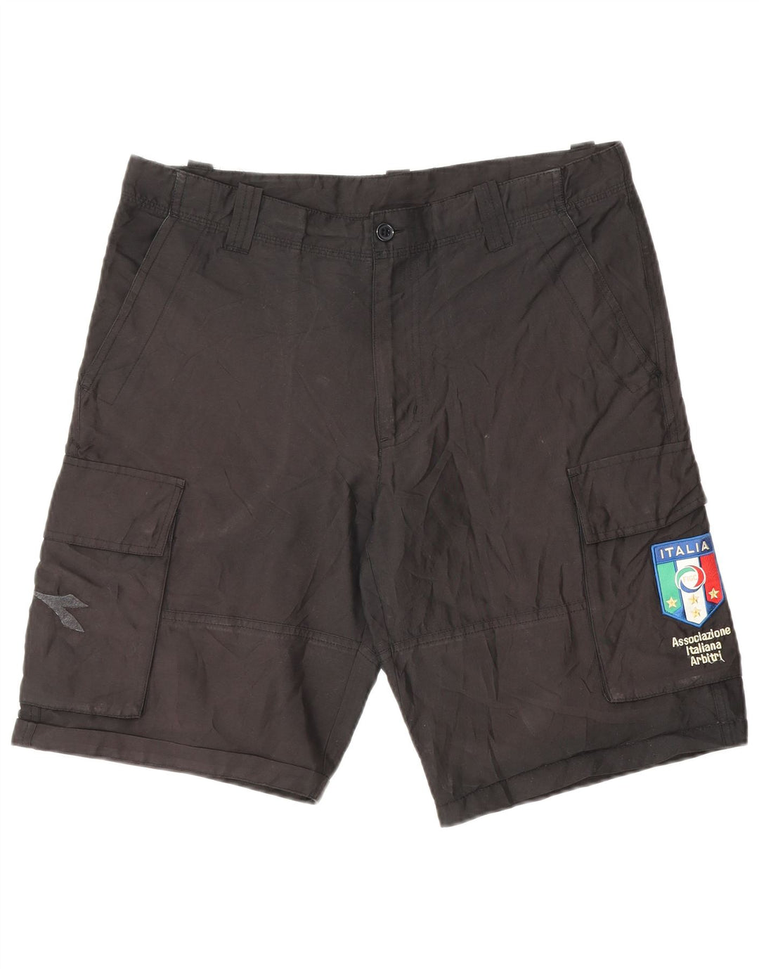 DIADORA Herren Italia Cargo Shorts Small W32 Schwarz Polyester