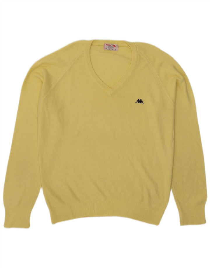 Kappa Herren-Pullover mit V-Ausschnitt, mittelgelbes Acryl