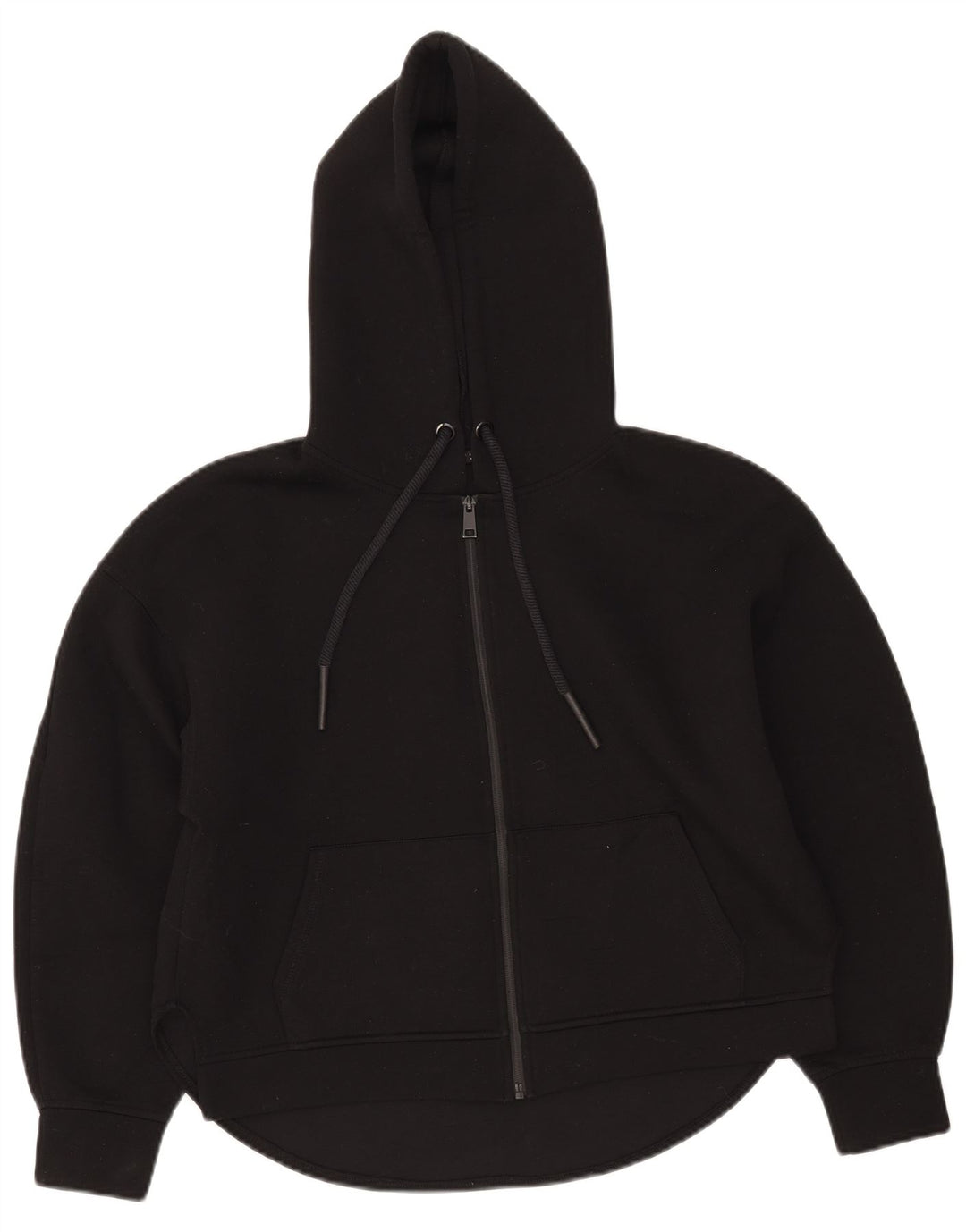 Zara Damen-Pullover mit übergroßem Reißverschluss und Kapuze, Gr. 10, Größe S, Schwarz, Polyester