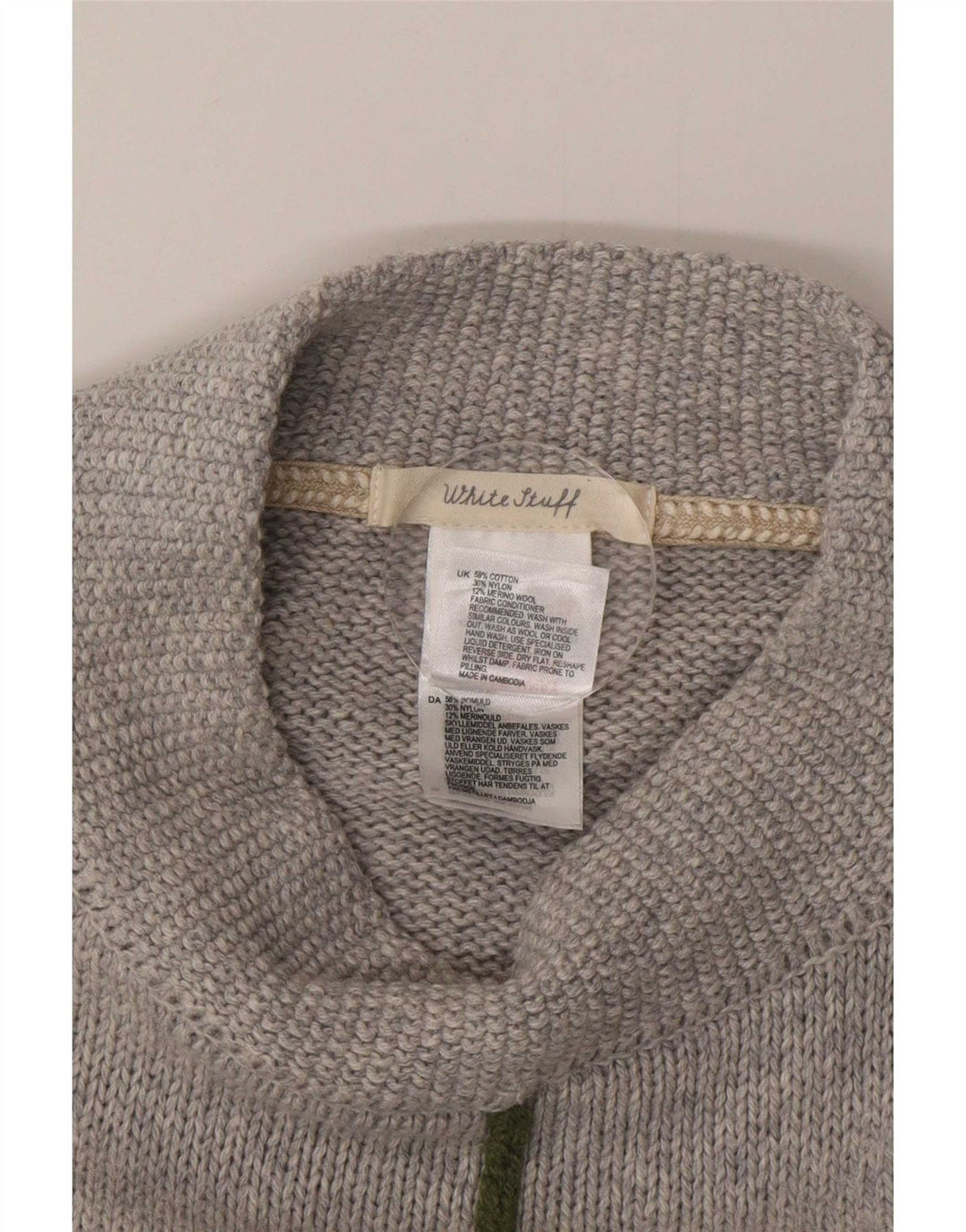 White Stuff Damen Poncho-Pullover, Einheitsgröße, graue Baumwolle
