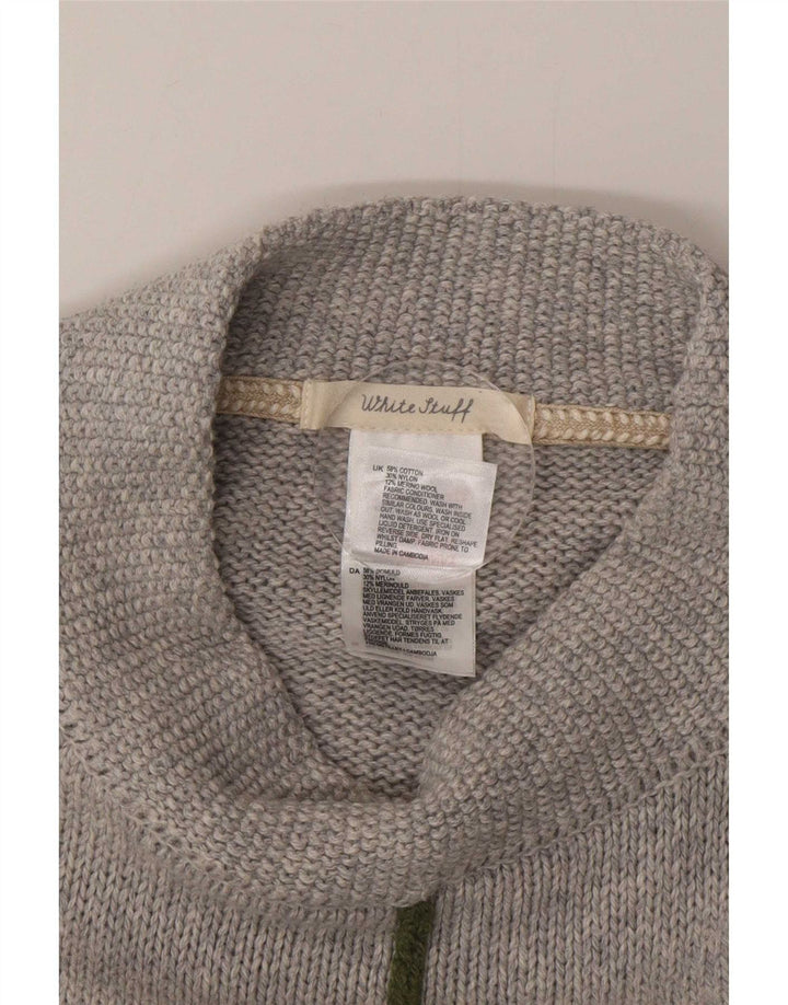 White Stuff Damen Poncho-Pullover, Einheitsgröße, graue Baumwolle