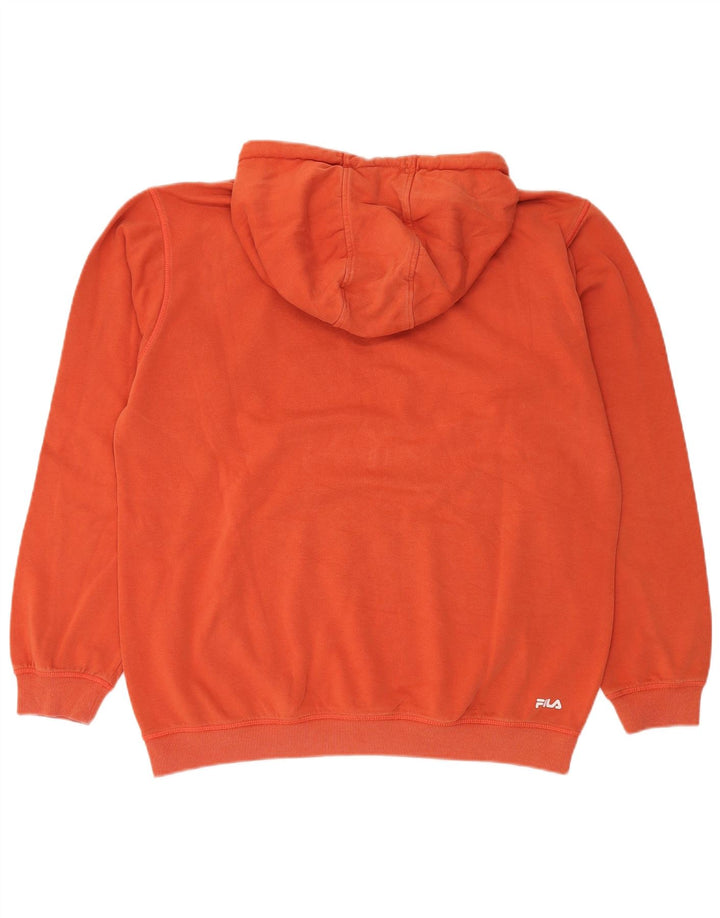FILA Herren Graphic Hoodie Pullover XL Orange Baumwolle