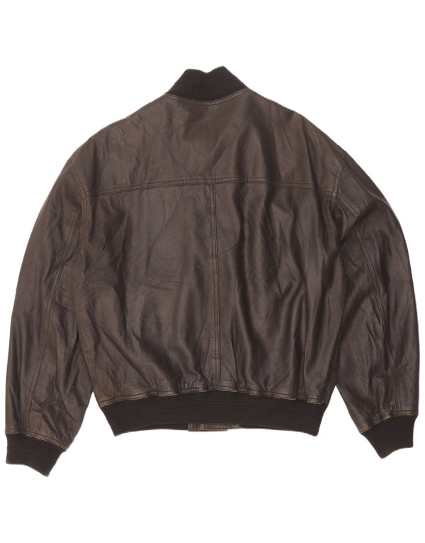 Vintage Herren Bomber Lederjacke IT 46 Kleines schwarzes Leder