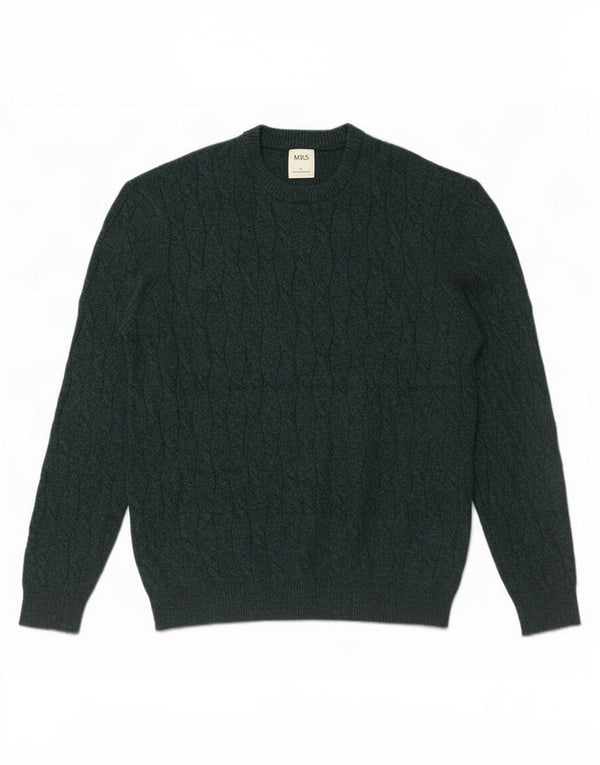 Marks & Spencer Herren-Pullover mit Rundhalsausschnitt, Größe L, Grün, Polyamid