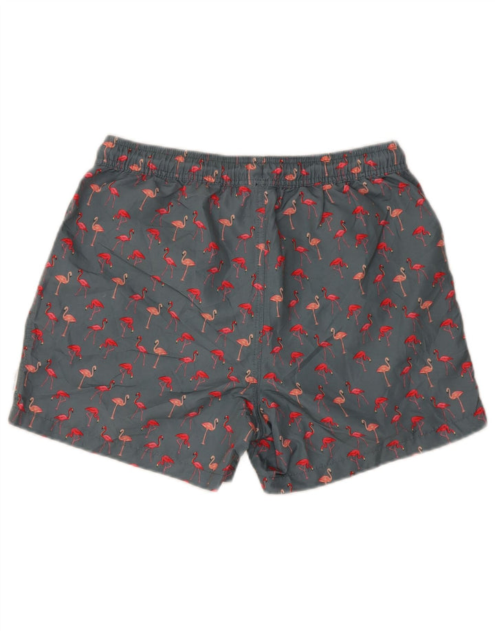 Jack & Jones Herren-Badeshorts mit Grafik, mittelgraues Polyester