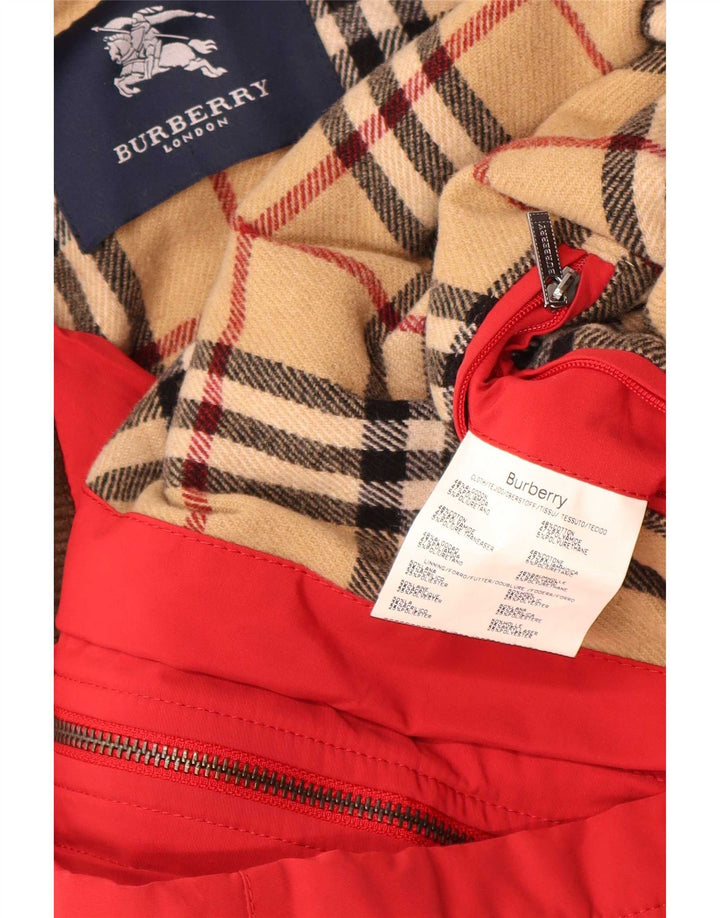 Burberry Herren Regenjacke UK 42 XL Rote Baumwolle